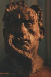 Head study, clay sculpture, life size.